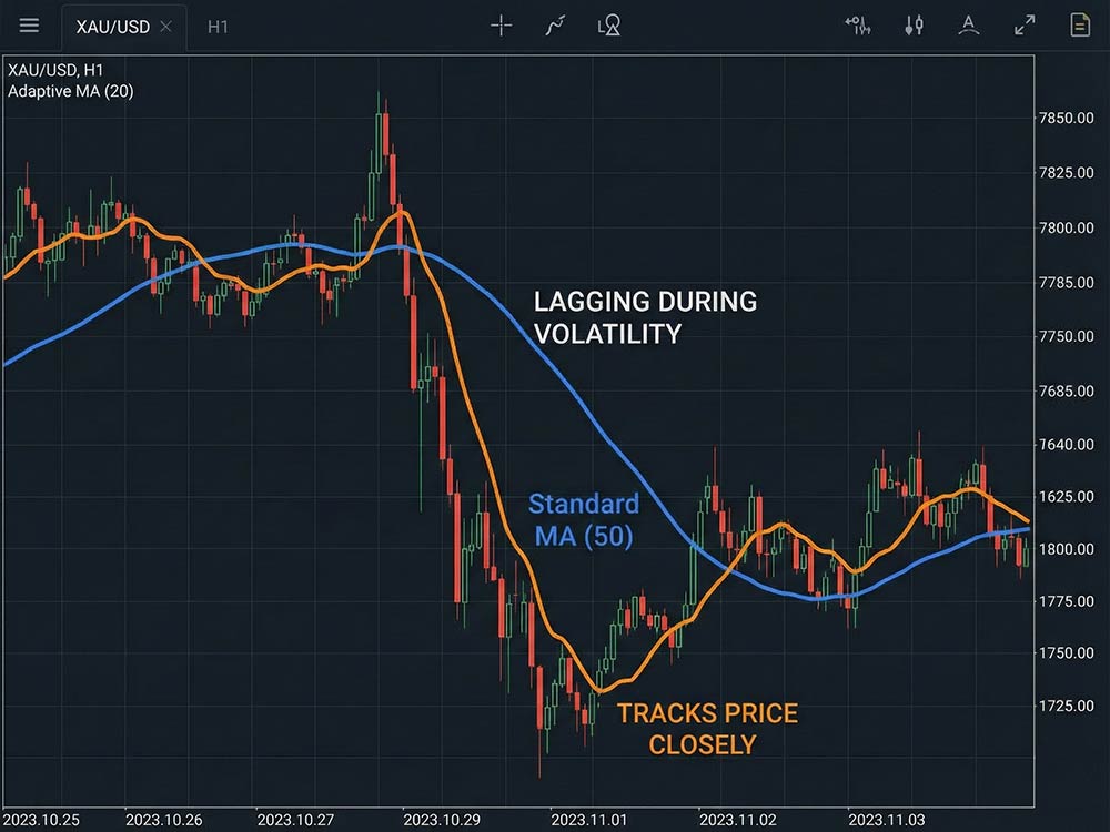 Adaptive Moving Averages and Changing Market Conditions