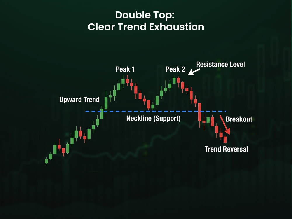 Double Top: Clear Trend Exhaustion