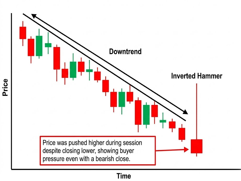Red Inverted Hammer Candlestick