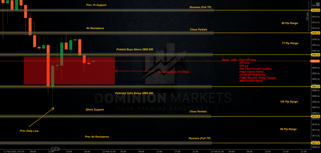 XAUUSD Technical Analysis 12th February 2025 1h chart 1