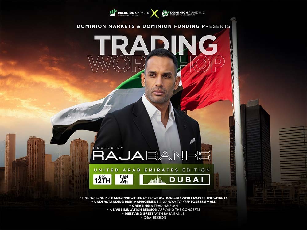 Join Raja Banks at the UAE Edition of Dominion Options Trading Workshop – December 12th 2025